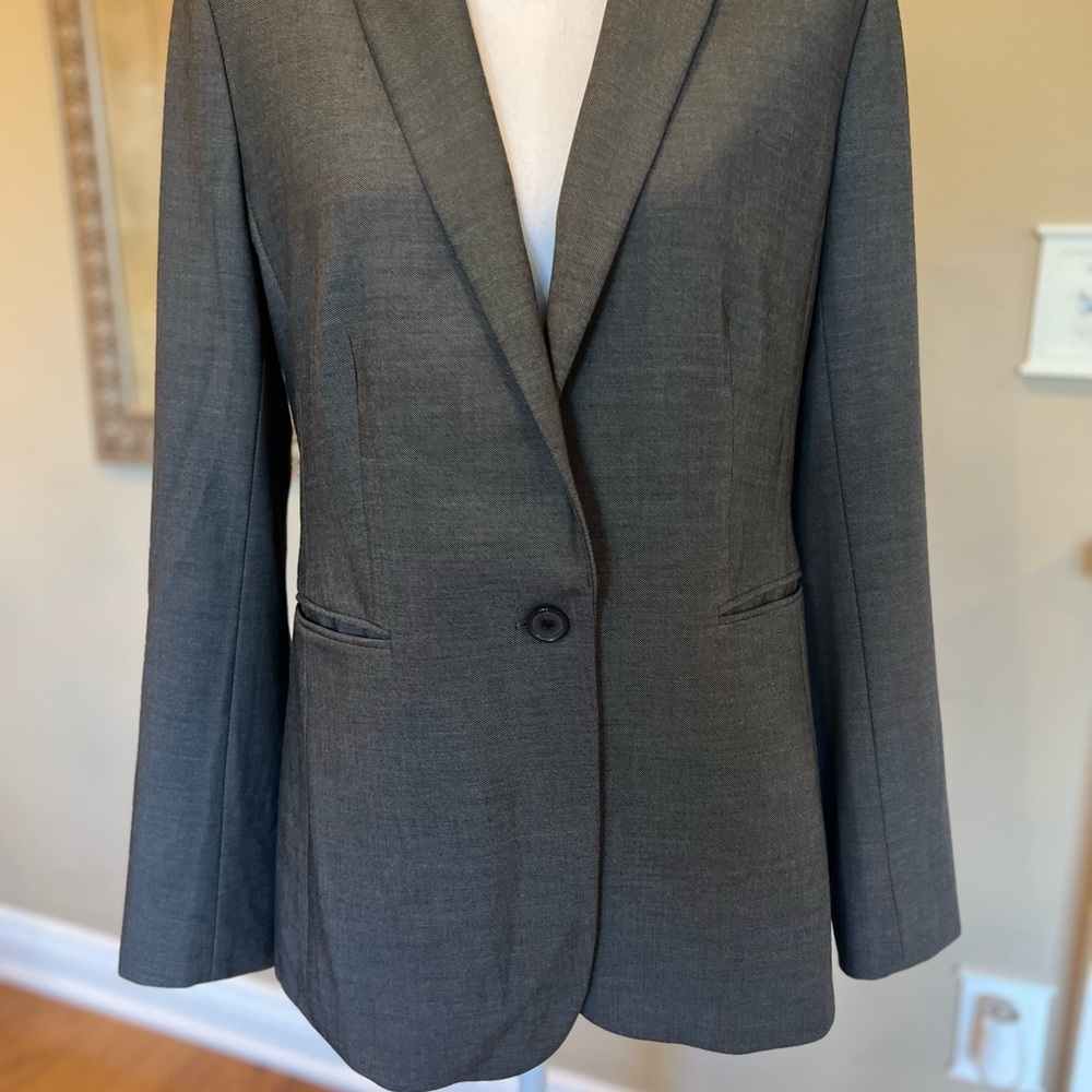 Ann Taylor Structured Blazer Medium Gray Size 10 … - image 5
